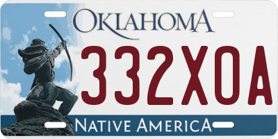 OK license plate 332XOA