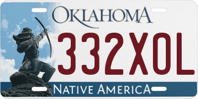 OK license plate 332XOL