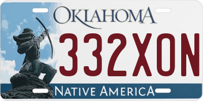 OK license plate 332XON