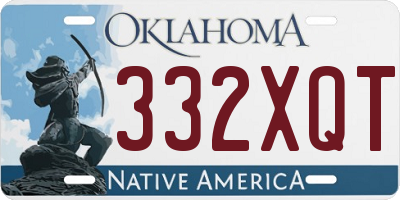 OK license plate 332XQT