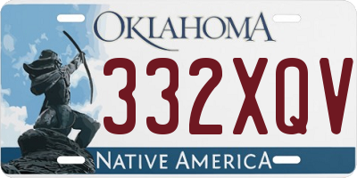 OK license plate 332XQV