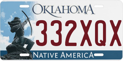 OK license plate 332XQX
