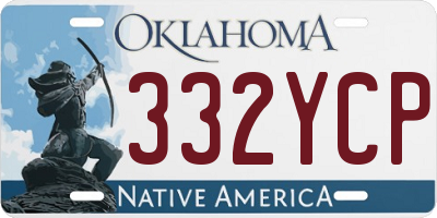 OK license plate 332YCP