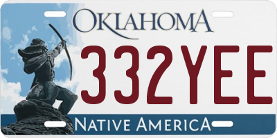 OK license plate 332YEE