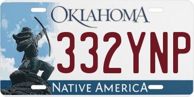 OK license plate 332YNP
