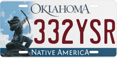 OK license plate 332YSR