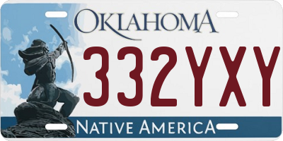 OK license plate 332YXY