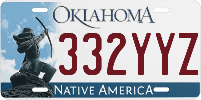 OK license plate 332YYZ