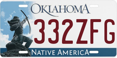 OK license plate 332ZFG