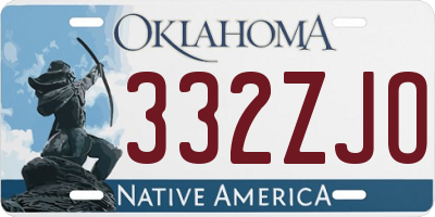 OK license plate 332ZJO