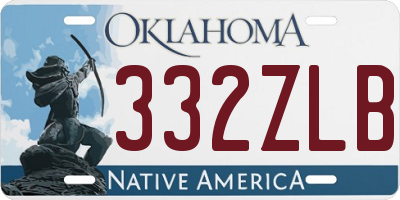 OK license plate 332ZLB