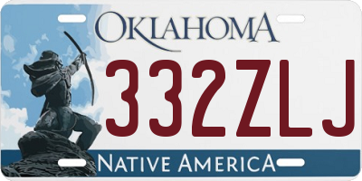 OK license plate 332ZLJ