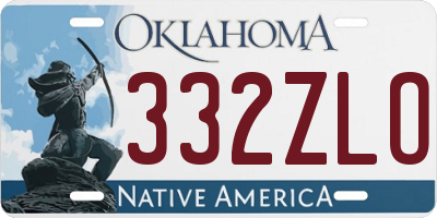 OK license plate 332ZLO