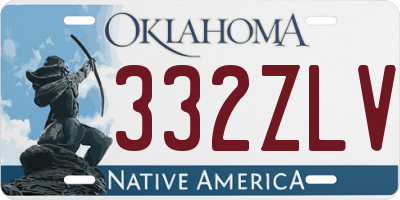 OK license plate 332ZLV