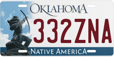 OK license plate 332ZNA