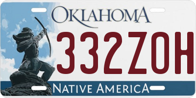 OK license plate 332ZOH
