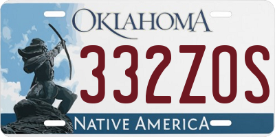 OK license plate 332ZOS