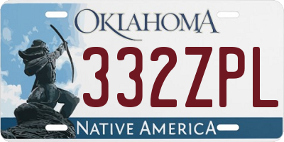 OK license plate 332ZPL