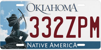 OK license plate 332ZPM