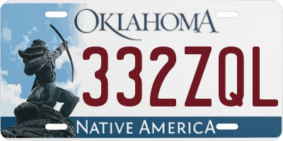 OK license plate 332ZQL