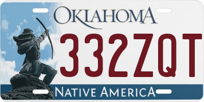 OK license plate 332ZQT