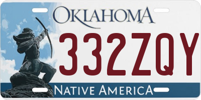 OK license plate 332ZQY