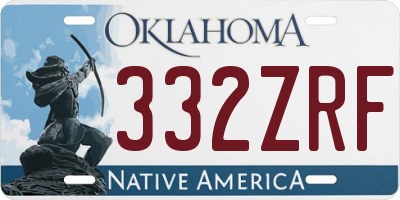 OK license plate 332ZRF