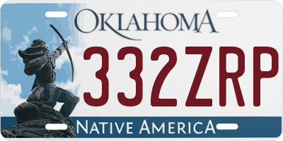 OK license plate 332ZRP