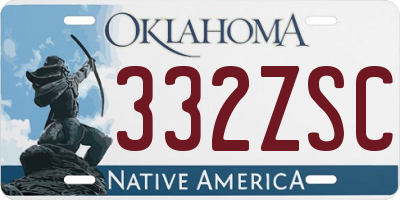 OK license plate 332ZSC