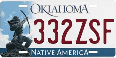 OK license plate 332ZSF