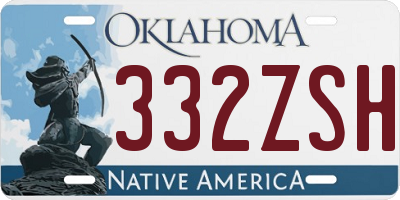 OK license plate 332ZSH