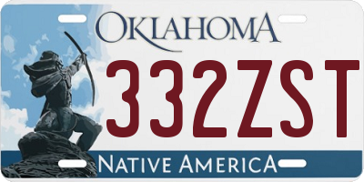 OK license plate 332ZST