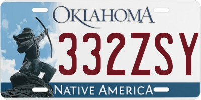OK license plate 332ZSY