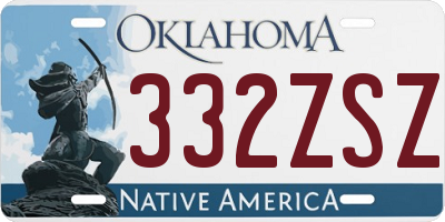 OK license plate 332ZSZ