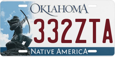 OK license plate 332ZTA