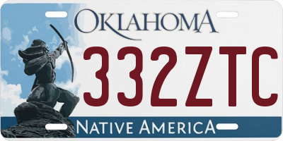 OK license plate 332ZTC