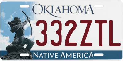 OK license plate 332ZTL