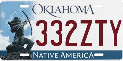 OK license plate 332ZTY