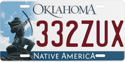 OK license plate 332ZUX