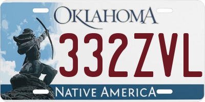 OK license plate 332ZVL
