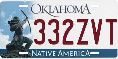 OK license plate 332ZVT