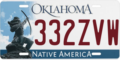 OK license plate 332ZVW