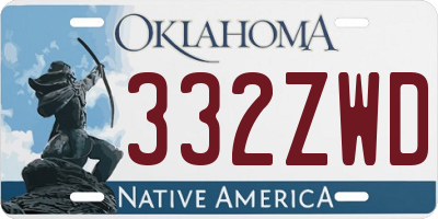 OK license plate 332ZWD