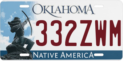 OK license plate 332ZWM