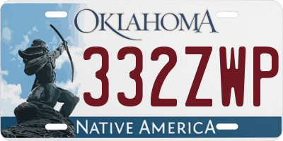 OK license plate 332ZWP