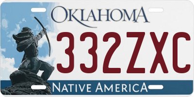 OK license plate 332ZXC