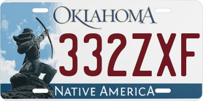 OK license plate 332ZXF