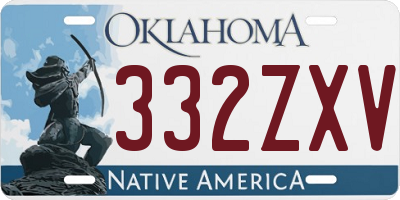 OK license plate 332ZXV