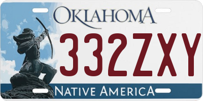 OK license plate 332ZXY