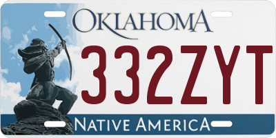 OK license plate 332ZYT